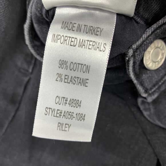 Agolde Button Fly Riley High Rise Straight Crop Jean Womens 29 Black Gray Wash - Picture 6 of 6